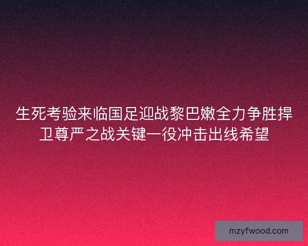 生死考验来临国足迎战黎巴嫩全力争胜捍卫尊严之战关键一役冲击出线希望 生死考验来临国足迎战黎巴嫩全力争胜捍卫尊严之战关键一役冲击出线希望