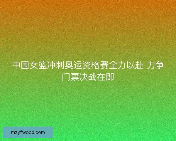 中国女篮冲刺奥运资格赛全力以赴 力争门票决战在即